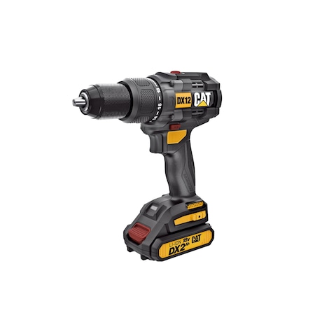 Caterpillar Cat 18V 1 FOR ALL 1/2 in. Cordless Hammer Drill with Brushless Motor and Two Batteries DX12